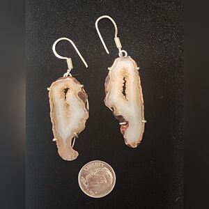 Druzy Geode Slice Earrings